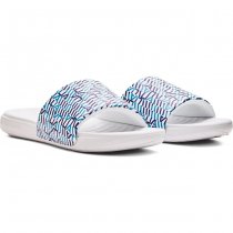 Under Armour Ansa Graphic Slides - White / Blue - 9