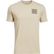 Under Armour Mens Freedom Left Chest T-Shirt - Desert Sand / Olive - S