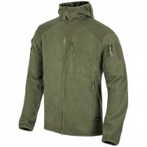 Helikon Alpha Hoodie Grid Fleece Jacket - Olive Green - XS