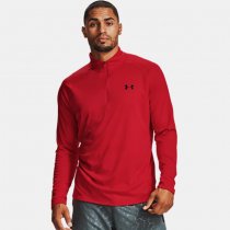 Under Armour Tech 1/2 Zip Long Sleeve - Red - S