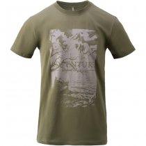 Helikon T-Shirt Adventure Is Out There - Olive Green - 2XL